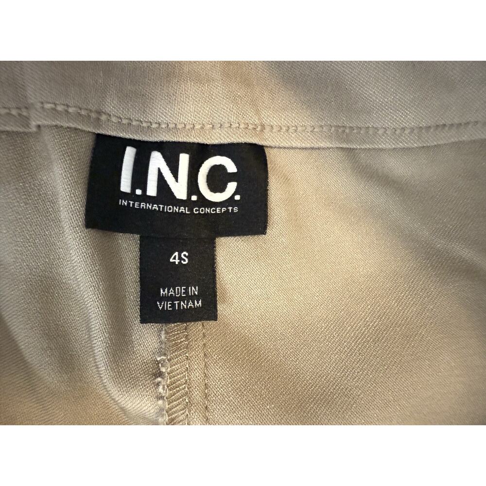 NWT I.N.C. INTERNATIONAL CONCEPTS Mid Rise Tummy Control Beige Skinny Pants 4S - Picture 6 of 16